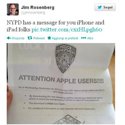 La polizia di New York consiglia di scaricare iOS7 per motivi di sicurezza - Le 7 novit (e le 3 che non vanno)