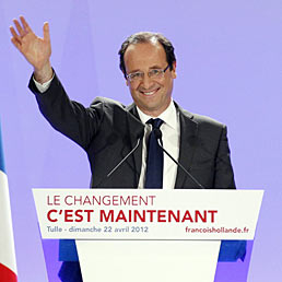 Perch il fantasma Hollande spavanta Borse e spread. Nella foto Francoise Hollande durante il suo discorso a Tulle (AFP Photo)