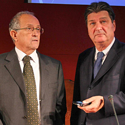 Pier Francesco Guarguaglini (a sinistra) con Lorenzo Borgogni (Imagoeconomica)