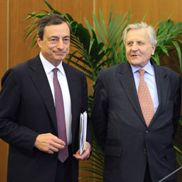 Mario Draghi e Jean-Claude Trichet