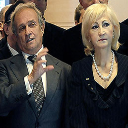 Affari americani di Finmeccanica. Nella foto Pierfrancesco Guarguaglini, presidente di Finmeccanica, e la moglie Marina Grossi, ad di Selex
