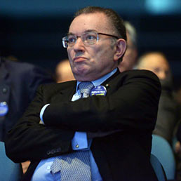 Nella foto il presidente di Confindustria Giorgio Squinzi al convegno "Un'Italia industriale in un'Europa più forte" all' Oval Lingotto di Torino (Imagoeconomica)